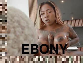 Chubby ebony Gogo Fukme gets her shaved pussy plowed