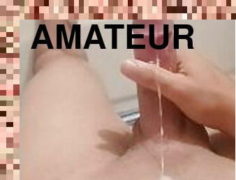 énorme, masturbation, amateur, ejaculation-sur-le-corps, énorme-bite, latina, branlette, solo, rasé, bite