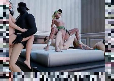 Insane Hot Orgy Party - Fortnite Hentai 3D FULL HD 60 FPS
