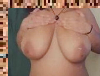 gros-nichons, énorme, ébène, belle-femme-ronde, naturel, assez, seins, seins-flasques