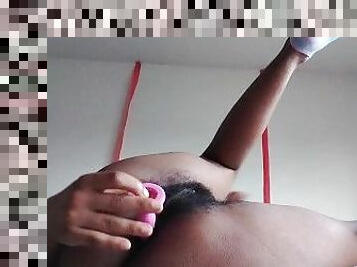 poilue, masturbation, chatte-pussy, amateur, anal, ébène, ados, jouet, point-de-vue, culotte