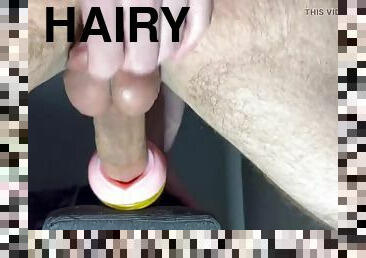 Hairy Ass, Big Balls, Intense Orgasm, Fleshlight Creampie