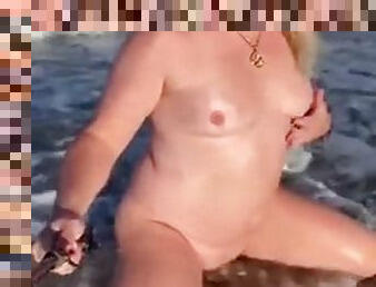 TiffanyBellsTS naked on the beach at Herring Cove
