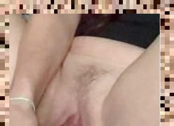 gros-nichons, masturbation, orgasme, femme, amateur, jouet, rousse, chevauchement, gode, solo