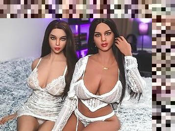 Sex Dolls Alina and Hazel fucked in threesome