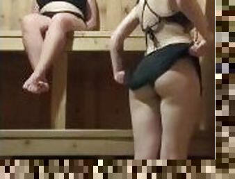 public sauna strip tease in front of stranger