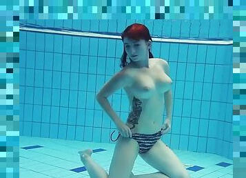 The fun Serbian Katrin Privsem swims naked and horny