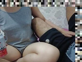 asian, buntut, amateur, perempuan-jelita, menghisap-zakar, merangsang-dengan-tangan, pov, cantik