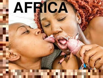 African Sex Trip - Hot Black Girl-On-Girl Fun Evolves Into Threesome