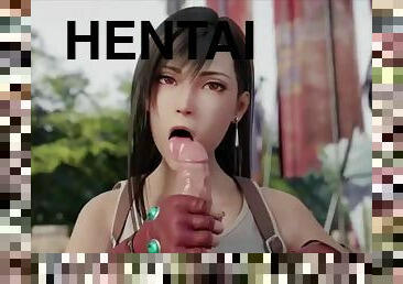 Tifa licks cock