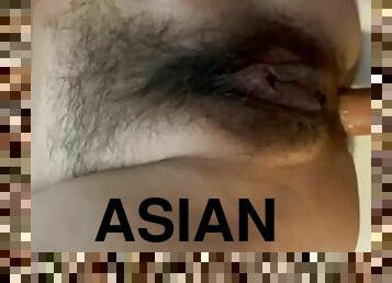 asiatisk, otrogen, hårig, gigantisk, fitta-pussy, smal, fru, amatör, anal, cumshot