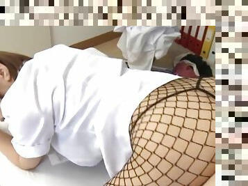 Addictive Japanese nurse bends in flawless doggy style for a horny patient