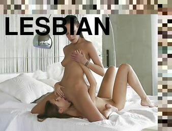 Passionate Lesbian Sex Between Two Young Sexy