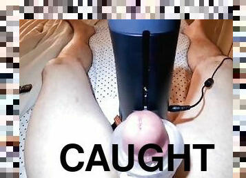 Thehandy fleshlight Masturbation, milking my swollen stiff cock makes me moan with pleasure