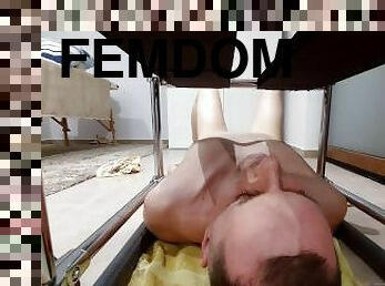 Femdom facesitting , creampie cleanup, piss drinking, cum swallow