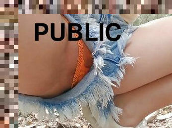 al-aire-libre, meando, público, amateur, casero, bragas, fetichista, parque, lengua