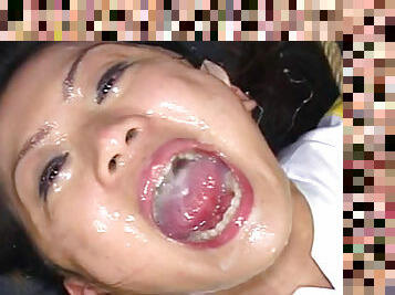 Hot japanese covered in creamy jizz