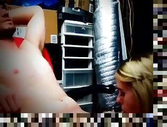 Blonde tattooed slut loves my BWC , sucks me dry ( POV homemade )