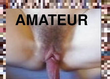 hårete, pussy, amatør, cumshot, milf, pov, cum, våt