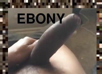 BBC Ebony Horny Dude Gets Verbal Stroking His Big Uncut Black Cock [Full Solo Cumshot Scene]