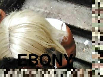 Massive ebony public blowjob