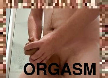 Hot guy shower masturbation with toy!!! Intense orgasm.