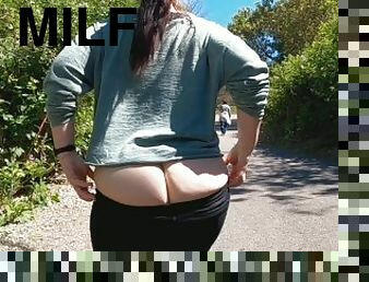 MILF Flashes Her Big Ass Out For A Nature Walk