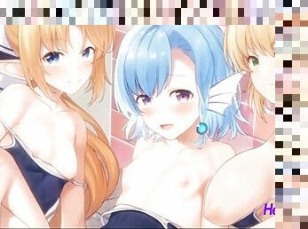 groß-titten, lehrer, babe, blasen, schwer, creampie, anime, hentai