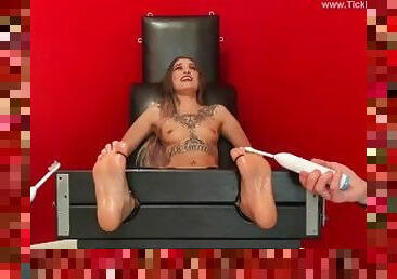 Jazmine Topless and Double Teamed in the Tickle Chair - (preview)