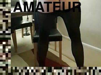 Pantyhose dildo fuck tease and play arse  rub