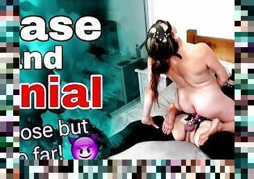 Femdom Tease & Denial Strap on Sex Bondage Chastity Dildo Riding Orgasm Real Homemade Amateur Couple