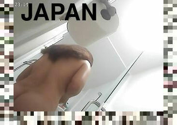 Japanese amateur wife getting undressed and dressed in shower