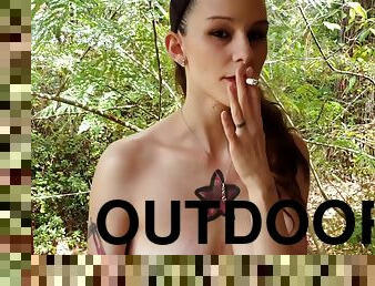 Katy Faery In Clip Titties Out Smoke Break