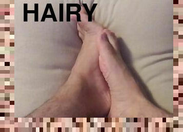 berambut, homo, permainan-jari, kaki, fetish-benda-yang-dapat-meningkatkan-gairah-sex, seorang-diri, tungkai-kaki, jari-kaki