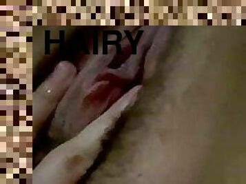 hårig, masturbation, fitta-pussy, hemmagjord, tight, vått