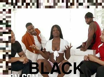 Black anal sex fucking hard a sexy ebony girl in a rough gang bang