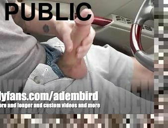 public cumshot risky car wank big cock and tattoos
