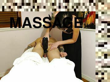 Deep Tissue Massage * Vibrating His Dick Into Intense Orgasm * Feather Tickle After Care P1