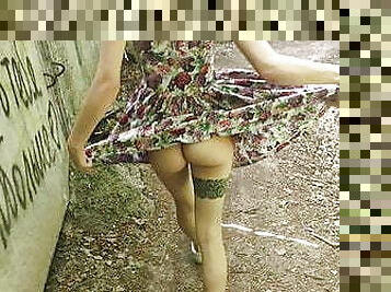 lifted her skirt in public and sucked (PARK)