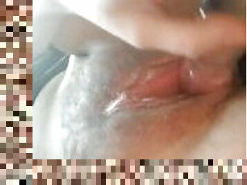 Fucking my wet pussy with a dildo