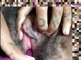 clítoris, peluda, masturbación, orgasmo, coño-pussy, negra-ebony, adolescente, juguete, a-solas