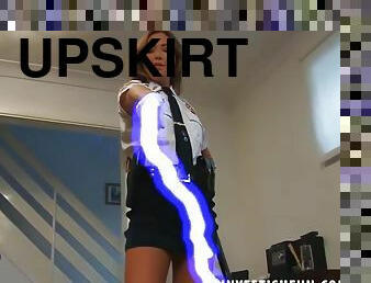Police Lady Upskirt Tease - Natalia Forrest