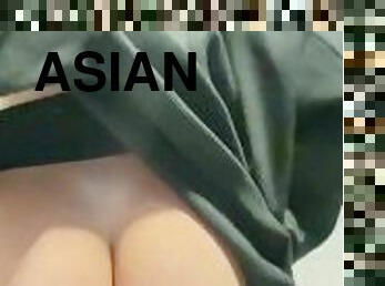 asiatique, cul, baignade, public, chatte-pussy, écolière, amateur, milf, maman, butin