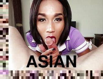 Ladyboy Stewardess Game Bootie Pounded Bareback