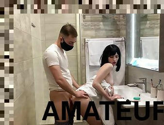 bagno, amatoriali, cazzi-enormi, doppie, doccia, brunette, penetrazione