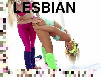 lesbické, prstovanie, telocvičňa
