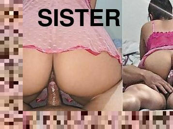 My stepsister made me cum by sitting wildly on my dick.