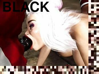 A hot cheerleader blonde gets fucked hard by a black guys