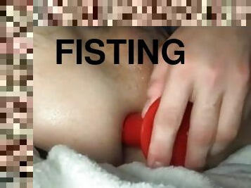 fisting, amatör, anal, leksak, creampie, barnvakt, första-gången, dildo, fetisch, ensam