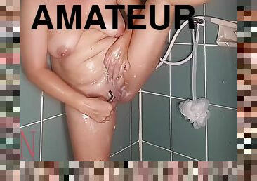 The Ballerina Washes In The Shower With Soap Shaves Her Pussy. Z Full